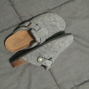 Gray clogs